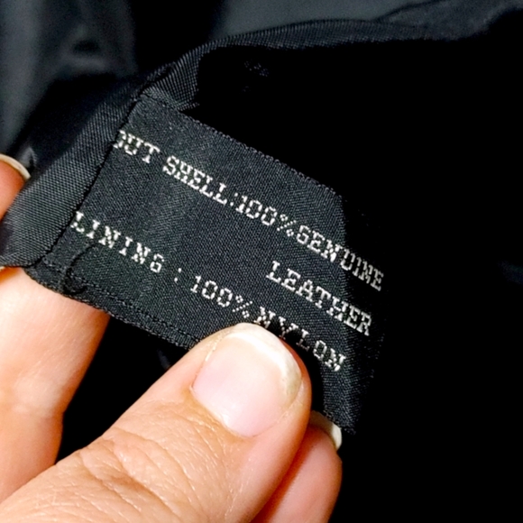 Pelle Vintage Black Leather 1980s Long Button Padded Jacket Women's Size Large - Picture 10 of 11